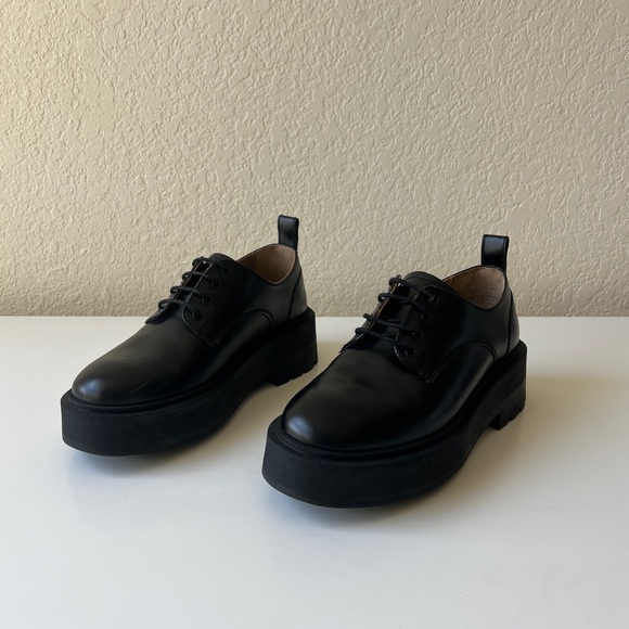& Other Stories Chunky Leather Oxfords | Black | Size US 6.5 / EU 36 | GUC - Picture 3 of 17